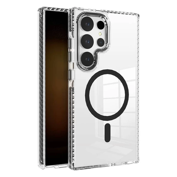 Galaxy S24 Ultra Kılıf Magsafe Şarj Özellikli Airbagli Takılabilir Askı Aparatlı Nana Kılıf - Resim 5