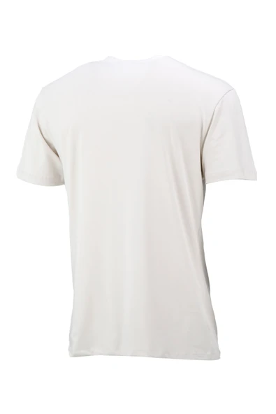Erkek V Yaka Standart Fit Krem T-Shirt - 4