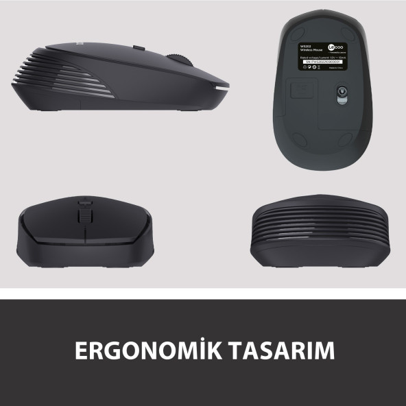 Lenovo Lecoo WS202 Kablosuz 1200DPI 4 Tuşlu Optik Mouse Siyah - 2