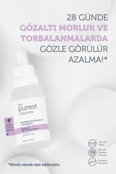 Torbalanma ve Morluk Karşıtı Aydınlatıcı Kafein Göz Altı Serumu 30 ml. (Caffeine 5% + Vitamin C) - 2