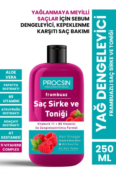 Yağ Dengeleyici Frambuazlı Saç Sirke Ve Toniği 250 ml