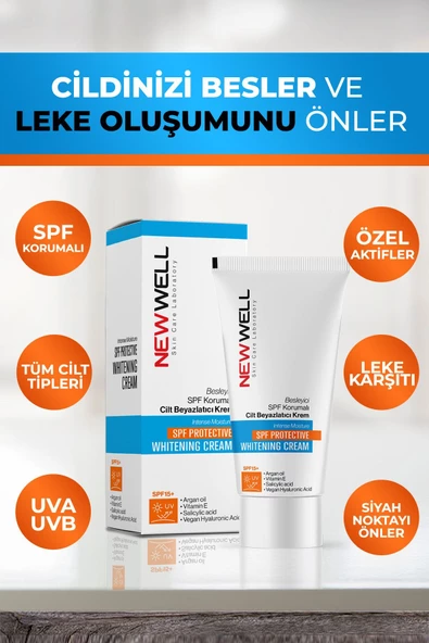 NEW WELL Besleyici SPF Korumalı Cilt Beyazlatıcı Krem 50ML - 2