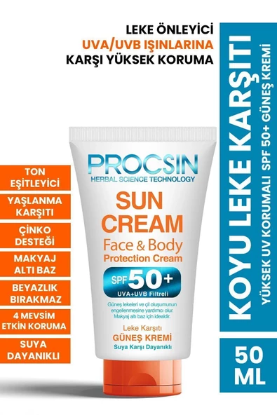 Yüksek Uv Korumalı Koyu Leke Önleyici Spf 50 Güneş Kremi 50 ml