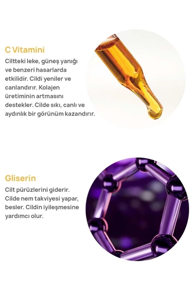 Leke Karşıtı Cilt Aydınlatıcı C Vitamini Serum 30 ml ( %20 C vitamini - %2 Ferulic Acid ) - 4