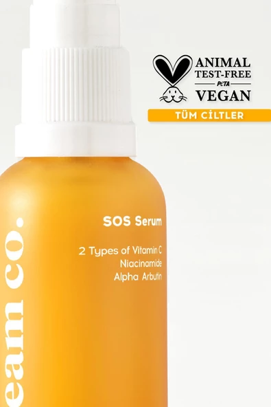 Akne & Leke Karşıtı Aydınlatıcı Cilt Tonu Eşitleyici Vitamin C Niacinamide Arbutin Peptit SOS Serum - 5