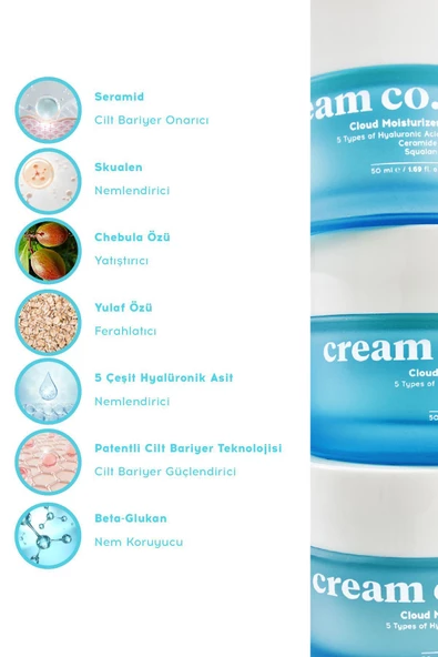 Nemlendirici Yüz Kremi Yatıştırıcı Bariyer Onarıcı Su Bazlı Tüm Cilt Tipleri 50 ml - 4
