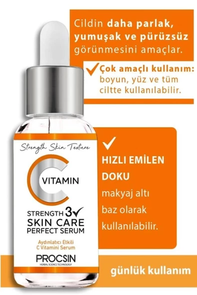 PROCSİN Cilt Bakım Yağı 190 Ml +procsın C Vitamini Serumu 20 Ml - 2