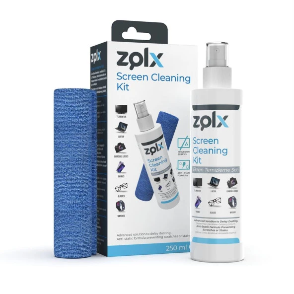 ZOLX  ZLX1-250ML EKRAN TEMİZLEME SETİ 8Lİ PAKET