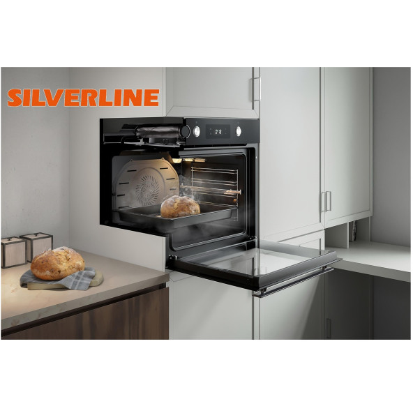 Silverline BO65P4B01 Buhar Destekli + Airfryer Özellikli Siyah Cam Ankastre Fırın - 3