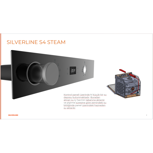 Silverline BO65P4B01 Buhar Destekli + Airfryer Özellikli Siyah Cam Ankastre Fırın - 4