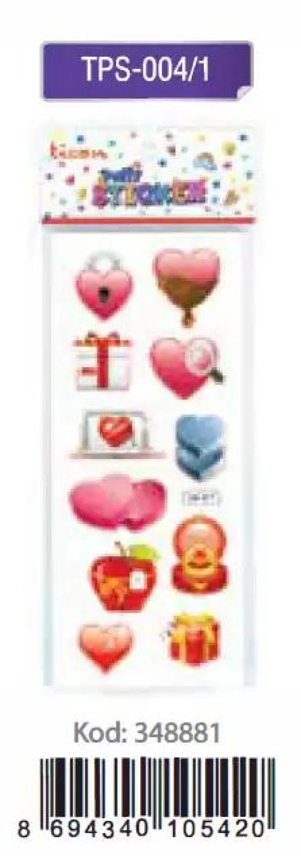 Ticon Puffy Sticker Kalp Tps-004/1