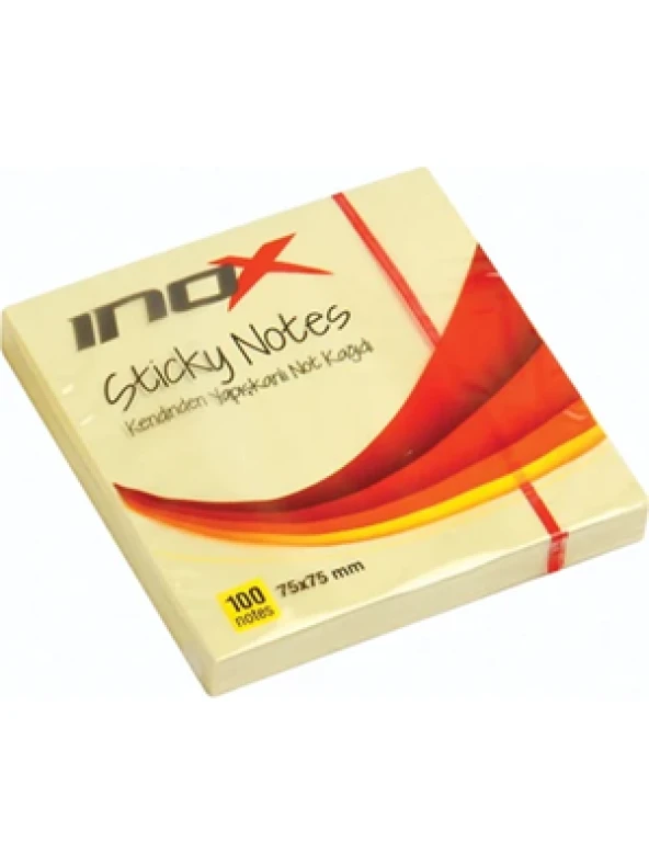 Inox Yapışkanlı Not Kağıdı Şeffaf 75x75 Sarı 09643