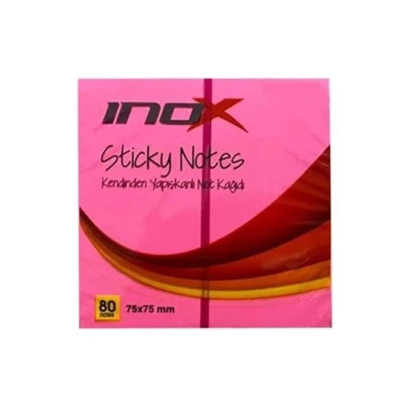 Inox Yapışkanlı Not Kağıdı Şeffaf 75x75 Pembe 09667