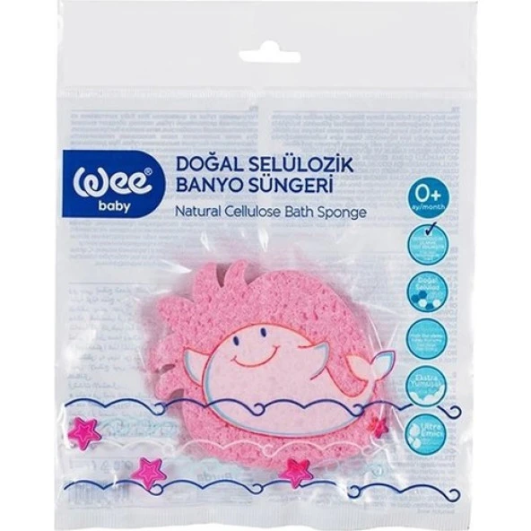 Wee Baby Doğal Selülozik Banyo Süngeri 915 Pembe Çilek