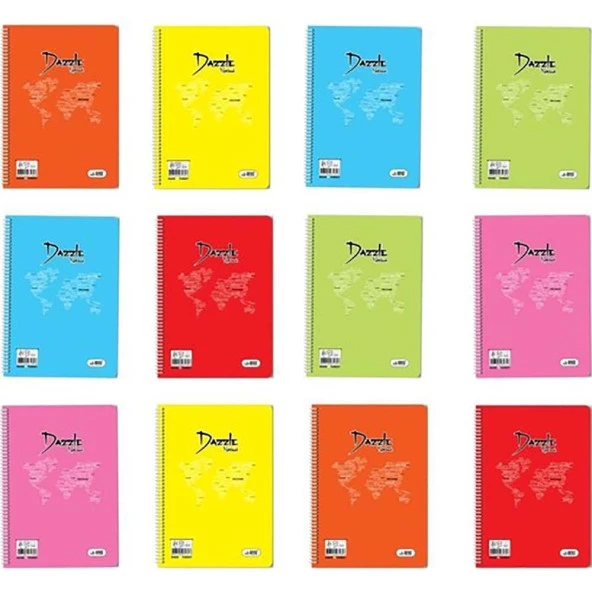 Dazzle Pastel Spiralli Plastik Kapak 144 YP Kareli A4