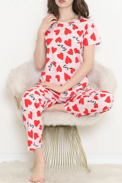 Desenli Pijama Takımı Pudrakalpli - 130.1287. - 3