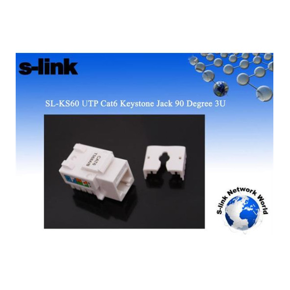 S-link SL-KS60 UTP CAT6 Kestone Jack 3U 90 Der