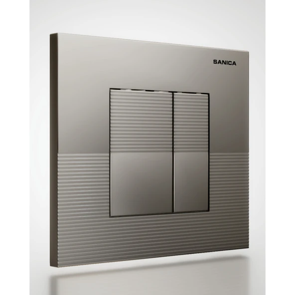 Sanica Rezervuar Panel P03 Parlak Krom Boyalı 21 x 18 cm - 1