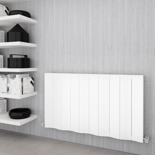 Sanica Asimetrik Dizayn Radyatör Beyaz Yatay (Single) 600 x 409 mm - 2