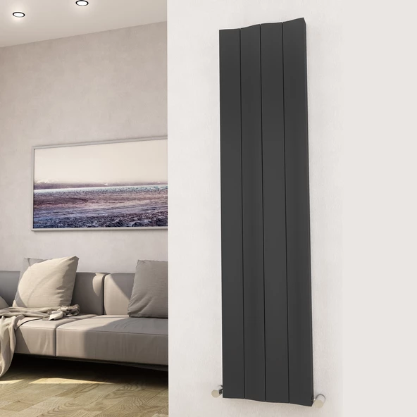 Sanica Simetrik Dizayn Radyatör Antrasit Alüminyum Dikey (Single) 512 x 1800 mm - 3