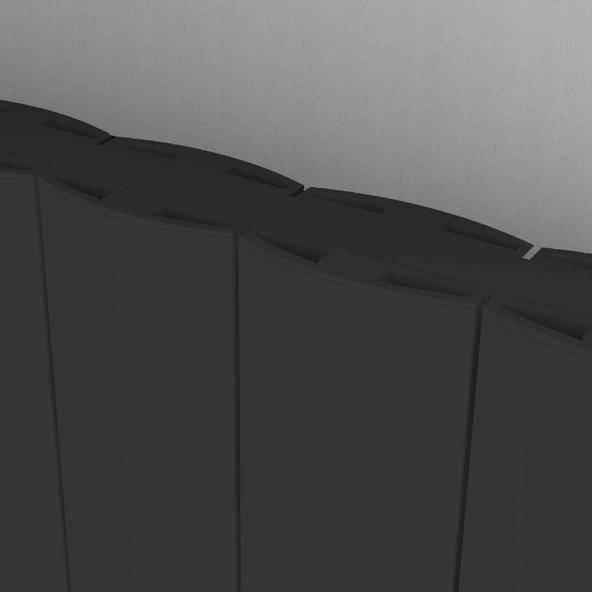 Sanica Simetrik Dizayn Radyatör Antrasit Alüminyum Dikey (Single) 306 x 1800 mm - 3