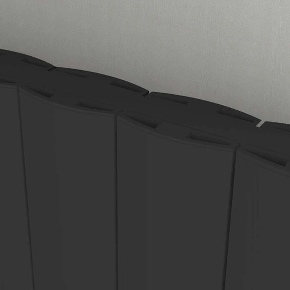 Sanica Simetrik Dizayn Radyatör Antrasit Alüminyum Dikey (Double) 512 x 1800 mm - 2