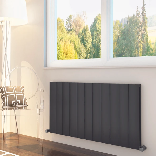 Sanica Simetrik Dizayn Radyatör Antrasit Alüminyum Yatay (Single) 600 x 718 mm
