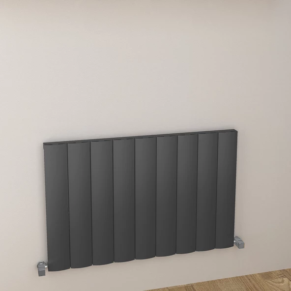 Sanica Simetrik Dizayn Radyatör Antrasit Alüminyum Yatay (Double) 600 x 1130 mm - Resim 2