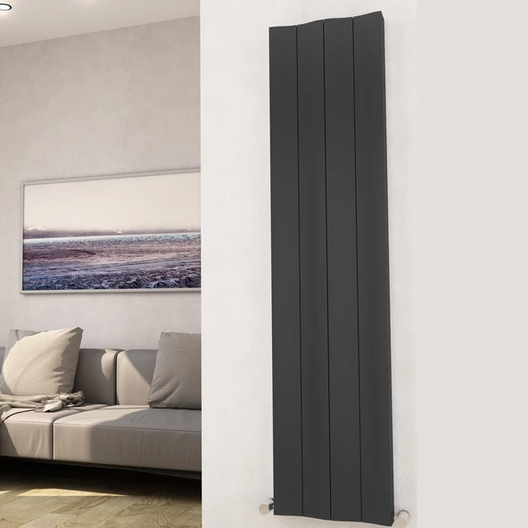 Sanica Simetrik Dizayn Radyatör Antrasit Alüminyum Dikey (Double) 512 x 1800 mm - 3