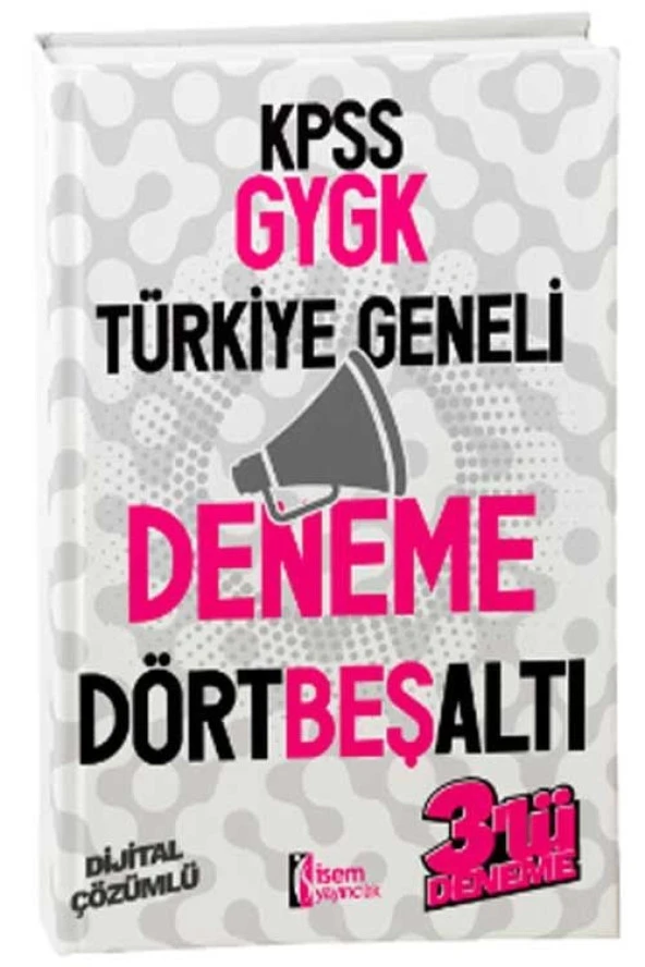 İsem 2024 KPSS Genel Yetenek Genel Kültür Türkiye Geneli 3 Deneme (4-5-6) Dijital Çözümlü İsem Yayınları