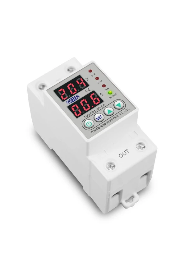 Tomzn Voltaj ve Akım Koruma Rölesi Yüksek Alçak Gerilim Akım Koruyucu 63A Elektrik Bekçisi - 2