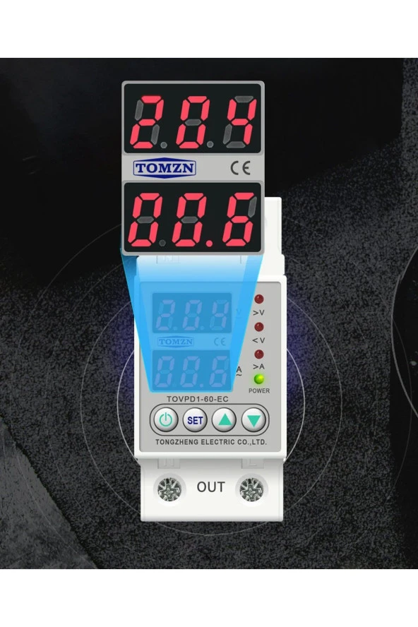 Tomzn Voltaj ve Akım Koruma Rölesi Yüksek Alçak Gerilim Koruyucu Monofaz 40A Elektrik Bekçisi - 8