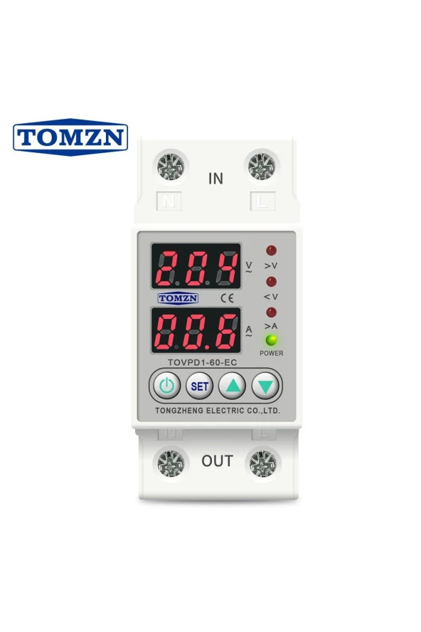 Tomzn Voltaj ve Akım Koruma Rölesi Yüksek Alçak Gerilim Akım Yıldırım Koruyucu Monofaz 80A - 4