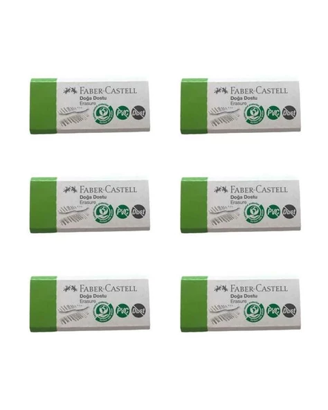 Faber Castell Doğa Dostu Küçük Silgi Dust Free PVC Free 6 lı 187354