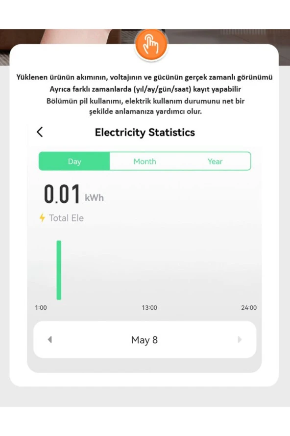 Tomzn Akıllı Voltaj ve Akım Koruma Rölesi, WiFi Özellikli Dahili Enerji Ölçer 63A - Akıllı Sigorta - 4