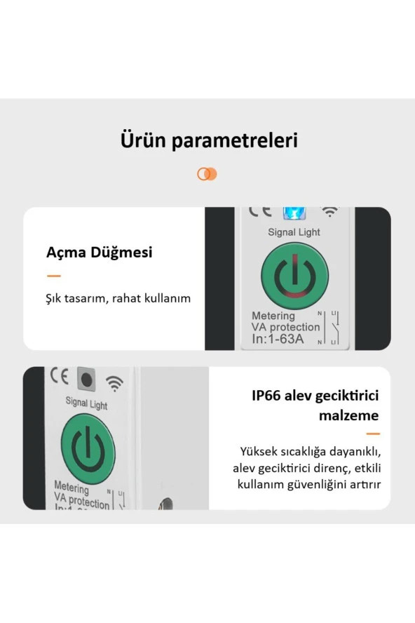 Tomzn Akıllı Voltaj ve Akım Koruma Rölesi, WiFi Özellikli Dahili Enerji Ölçer 63A - Akıllı Sigorta - 5