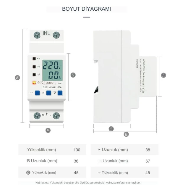 Tomzn Hiking Gerilim Koruma Rölesi Yüksek Alçak Voltaj Akım Koruma 80A Dahili Kontaktör Yıldırım Koruma Rölesi - 2