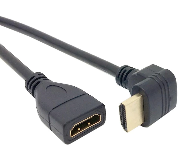 HDMI Dişi Erkek Uzatma Aparatı 90 Derece Dirsek Kablosu 50 cm 4666