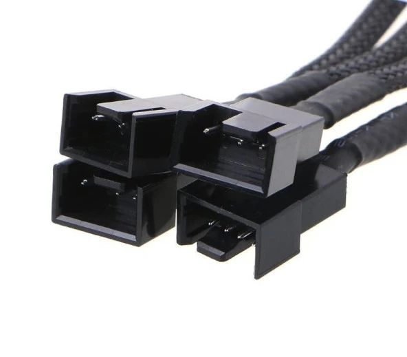 4 Pin 4 Port Fan Çoklayıcı Y PWM Çoğaltıcı Splitter Kablosu RoHS Uyumlu 30 cm 4987 - Resim 3