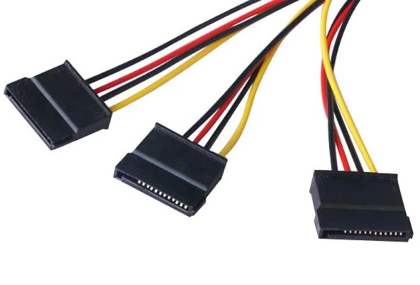 Ancheyn Üçlü 3 Port ide Molex Sata Power Hdd 4 pin Güç Kablosu 5101 - Resim 3