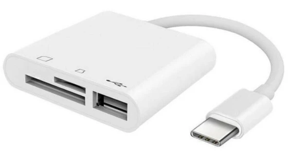 Ancheyn Usb Type C To SD Micro SD TF Kart Okuyucu ve USB Çevirici 3 in 1 Dönüştürücü Adaptör 5232