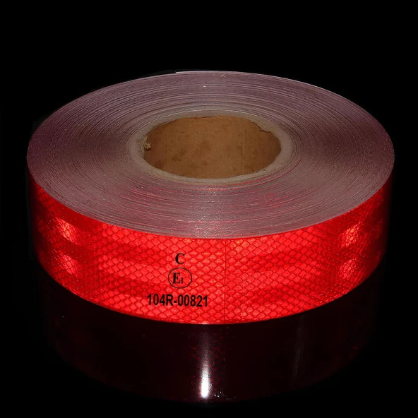 Tüvtürk Onaylı Bant Kırmızı 1 Metre 5 cm Belgeli Reflektörlü Reflektif Fosforlu Şerit Bant İkaz Bandı - Resim 5