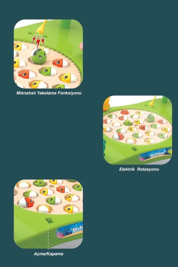 Oyuncak Müzikli Mıknatıslı Masalı Balık Yakalama Oyun Seti - 6