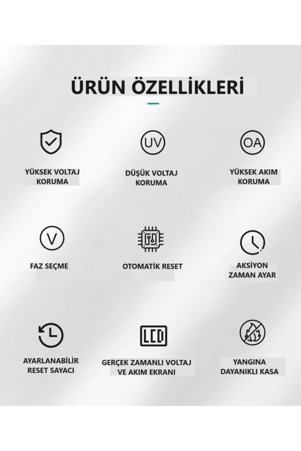 Tomzn Otomatik Faz Seçici Ve Yüksek Alçak Voltaj Akım Koruma Rölesi 220v 100A - 3