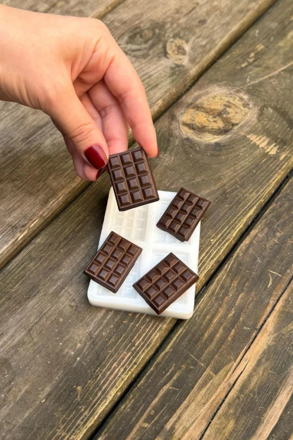 Çikolata Dörtlü Silikon Mum Kalıbı ürün görseli