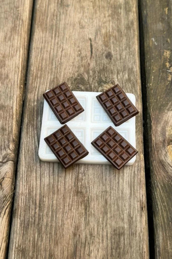 Çikolata Dörtlü Silikon Mum Kalıbı - Resim 2