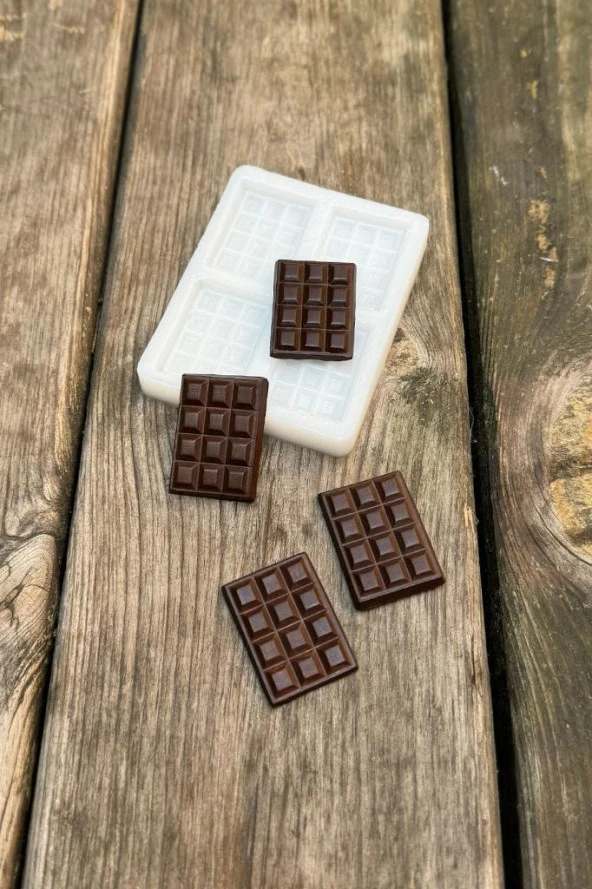 Çikolata Dörtlü Silikon Mum Kalıbı - Resim 3