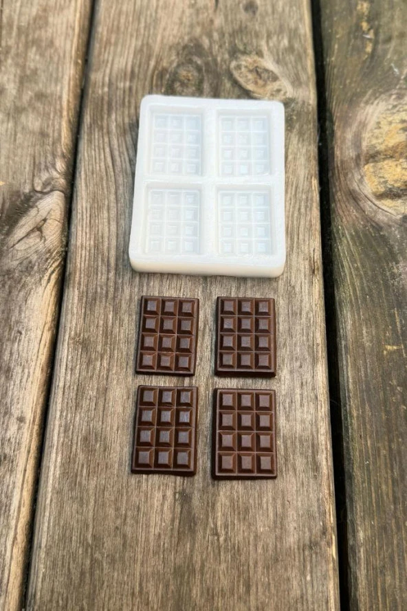 Çikolata Dörtlü Silikon Mum Kalıbı - Resim 4