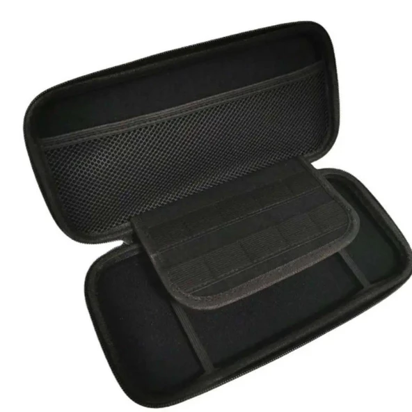 Cosmostech Nintendo Switch Oyun Konsolu Uyumlu Taşıma Çantası Kılıf Siyah Desenli - 8