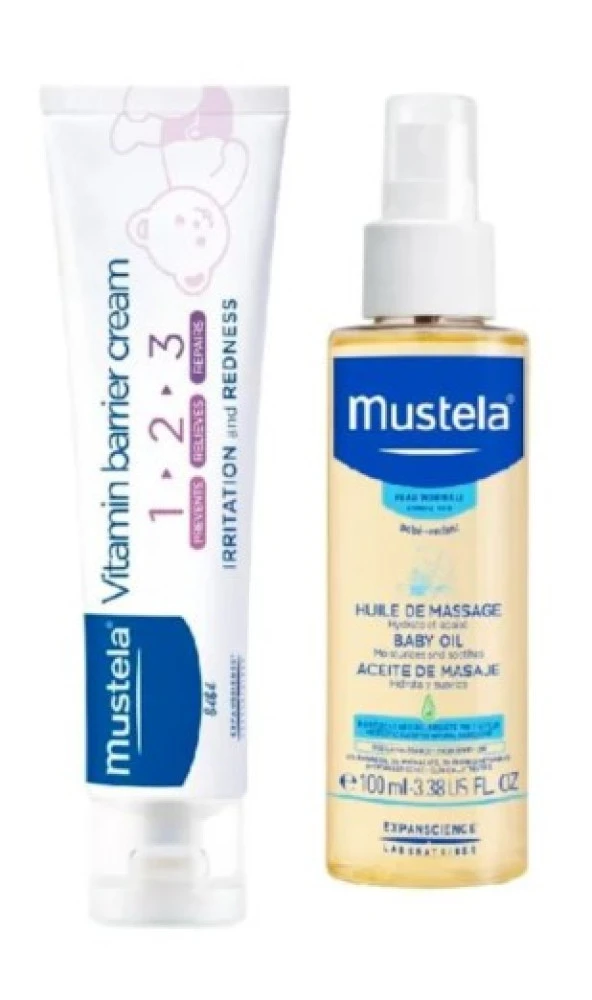 Mustela Pişik Önleyici Krem 100 ml + Mustela Oil Nemlendirici ve Rahatlatıcı Bebek Yağı 100 ml ürün görseli 1